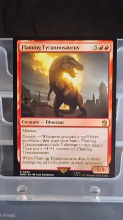 Magic: The Gathering Flaming Tyrannosaurus Rare Doctor Who Card 0085 - Image 1