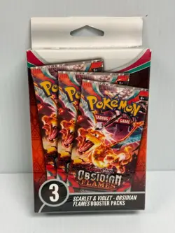 Pokemon Scarlet & Violet OBSIDIAN FLAMES 3 Booster Pack HANGER 2025 New & Sealed - Image 1