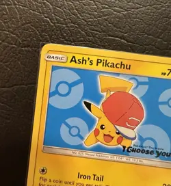 Pokemon TCG Ash’s Pikachu SM114 Black Star Promo Card NM/M - Image 2
