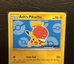 Pokemon TCG Ash’s Pikachu SM114 Black Star Promo Card NM/M - Image 4