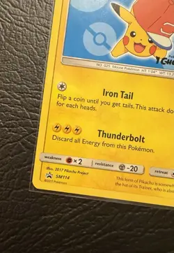 Pokemon TCG Ash’s Pikachu SM114 Black Star Promo Card NM/M - Image 5