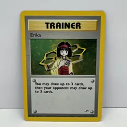 Erika 16/132 Holo Rare Gym Heroes Unlimited Pokemon Card LP Pokemon Trainer - Image 1