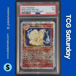 2002 POKEMON LEGENDARY COLLECTION #17/110 NINETALES REVERSE HOLO PSA 1 - Image 1