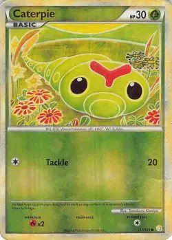 Caterpie 57/123 Common HeartGold & SoulSilver Pokemon HP/DMG - Image 1