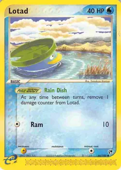 Lotad 66/100 Common Sandstorm Pokemon HP/DMG - Image 1
