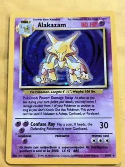 Pokemon TCG - Alakazam - 1/102 - Holo Unlimited Base Set Unlimited [Near Mint] - Image 1