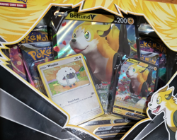 BOLTUND V Box Pokemon TCG w/ Sword & Shield Packs, NEW SEALED 2022 Box Side Tear - Image 3
