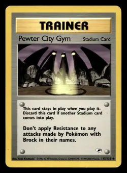 Pewter City Gym 115/132 Uncommon Gym Heroes WOTC Pokemon LP - Image 1