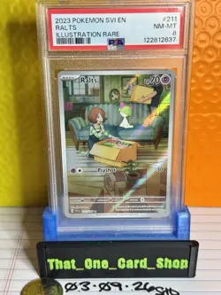 2023 POKEMON SVI EN-SCARLET & VIOLET ILLUSTRATION RARE #211 - RALTS - PSA 8🔥 - Image 1