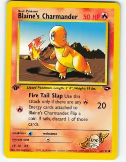 Blaine's Charmander - 1st Edition - 60/132 Gym Challenge - Pokemon TCG - 2000 - Image 1