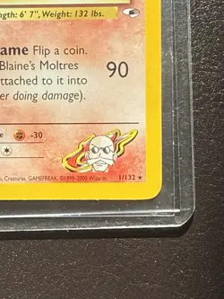 Blaine’s Moltres Gym Heroes 1/132 Holo Rare Pokemon LP - Image 4