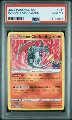 PSA 10 RADIANT CHARIZARD 011/078 SHINY POKEMON GO ✨ - Image 1