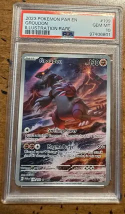 Pokemon TCG Sv04: Paradox Rift Groudon Holo Illustration Card 199/182 - Image 1