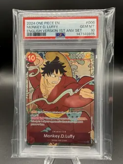 One Piece Monkey.D.Luffy English 1st Anniversary PSA 10 - Image 1