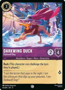 Disney Lorcana TCG Winterspell - Darkwing Duck - Darkwolf Dog - 43/204 FOIL - Image 1