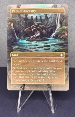MTG Path of Ancestry 0661 Commander Masters Borderless Foil Land Card NM - Image 1