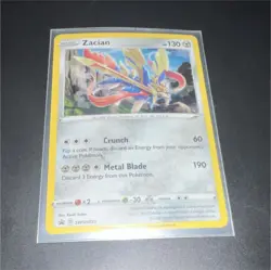 Zacian SWSH033 SWSH: Sword & Shield Promo Holo 130 HP Metal Pokemon Card TCG - Image 1