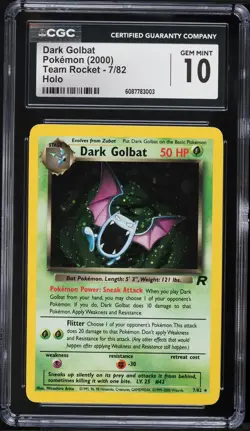 CGC 10 Dark Golbat Holo Rare Team Rocket 2000 Pokemon Card #7 - Image 1