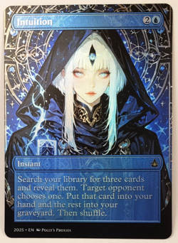 Intuition FOIL Proxy Card with Custom Anime Girl Art Design - Image 1