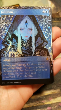 Intuition FOIL Proxy Card with Custom Anime Girl Art Design - Image 2