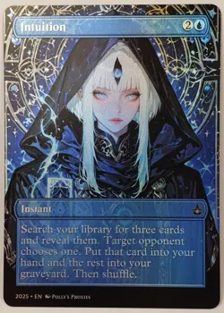 Intuition FOIL Proxy Card with Custom Anime Girl Art Design - Image 3