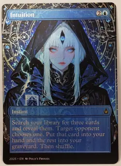 Intuition FOIL Proxy Card with Custom Anime Girl Art Design - Image 4