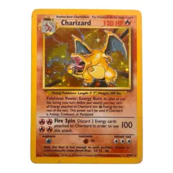 Charizard Pokemon Card 1999 Base Set Holo Rare 4/102 #7 1999 WOTC TCG - Image 1