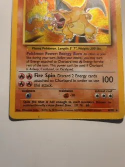 Charizard Pokemon Card 1999 Base Set Holo Rare 4/102 #7 1999 WOTC TCG - Image 5