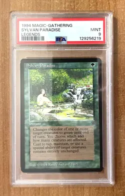 Magic the Gathering, Legends Expansion, Sylvan Paradise Uncommon Card, PSA 9 - Image 1