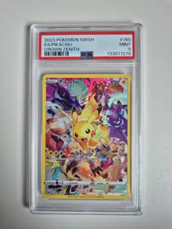 PSA 9 Pikachu Crown Zenith 160/159 Secret Rare Holo Card Pokemon TCG MINT - Image 1