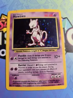 MP Mewtwo Holo 10/102 Base Set Pokemon Card - Image 1