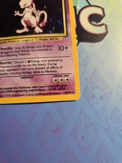 MP Mewtwo Holo 10/102 Base Set Pokemon Card - Image 2