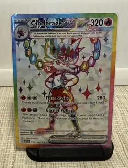 Pokemon Cinderace EX Full Art Ultra Rare Rainbow Holo Card 157/142 Stellar NM/M - Image 1