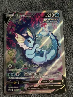 Vaporeon v SWSH181 Pokemon TCG Sword & Shield Holo Black Star Promo Card - Image 1
