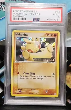 Makuhita Emerald Reverse Holo Stamped Card 54/106 Pokemon Psa 9 - Image 1