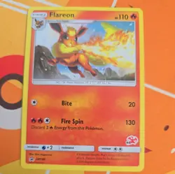 Flareon SM186 Promo Battle Academy Charizard Stamp Rare Pokemon Trading Card - Image 1