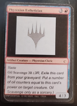 MTG Magic 1 x Phyrexian Esthetician x 1 - Unknown Event Playtest Cards - CR04 - Image 1