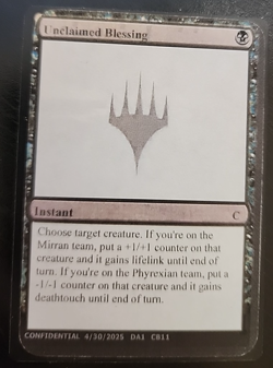 MTG Magic 1 x Unclaimed Blessing x 1 - Unknown Event Playtest Cards - CB11 - Image 1