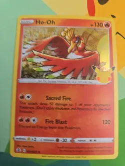 Pokemon TCG Ho-Oh Celebrations Holo Rare Card 001/025 NM - Image 1