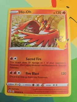 Pokemon TCG Ho-Oh Celebrations Holo Rare Card 001/025 NM - Image 2