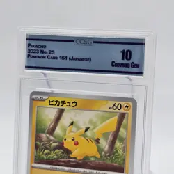 Pikachu 025/165 C Pokemon Card 151 Japanese CC&G 10 Crowned Gem Mint sv2a - Image 2