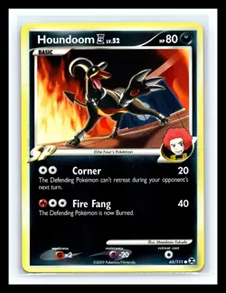 💥 Pokemon Card Rising Rivals 2009 - Houndoom 65/111 Reverse Holo Rare - Image 1