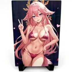 Genshin Impact Yae Miko Sexy Anime Waifu Bikini Girl Lewd Goddess Story Art Card - Image 1