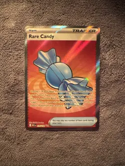 Pokemon TCG Rare Candy Trainer-Item Full Art Holo MEGA 175/185 Card - Image 1