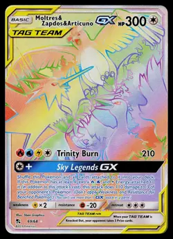 Pokemon Card - Moltres & Zapdos & Articuno GX Hidden Fates 69/68 Secret Rare - Image 1