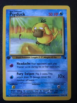 2 Psyduck 53/62 FOSSIL set Pokemon card first edition - Image 2