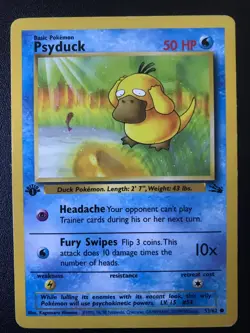 2 Psyduck 53/62 FOSSIL set Pokemon card first edition - Image 5