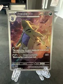 Pokemon TCG Tyranitar Scarlet & Violet Paldea Evolved Holo Card 222/193 IR - Image 1
