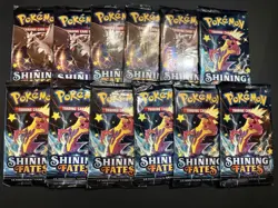 Shining Fates Booster Packs Factory Sealed Pokemon Cards Lot of 12 New Packs - Image 1