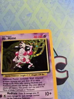 LP+ Mr. Mime Holo 6/64 No Set Symbol Jungle Pokemon Card - Image 5